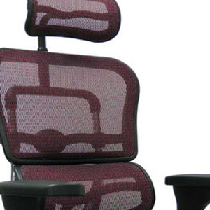 Homeroots Plum And Silver Adjustable Swivel Mesh Rolling Executive Office Chair Plum Plastic 372392