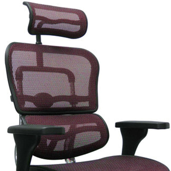 Homeroots Plum And Silver Adjustable Swivel Mesh Rolling Executive Office Chair Plum Plastic 372392