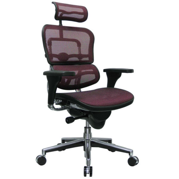Homeroots Plum And Silver Adjustable Swivel Mesh Rolling Executive Office Chair Plum Plastic 372392