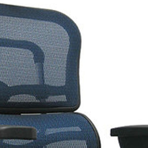 Homeroots Blue And Silver Adjustable Swivel Mesh Rolling Executive Office Chair Blue Plastic 372395