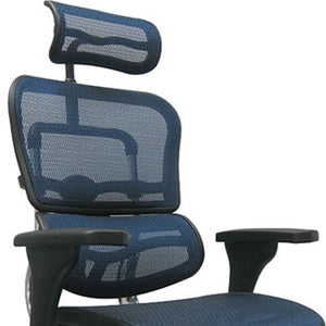 Homeroots Blue And Silver Adjustable Swivel Mesh Rolling Executive Office Chair Blue Plastic 372395