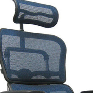 Homeroots Blue And Silver Adjustable Swivel Mesh Rolling Executive Office Chair Blue Plastic 372395