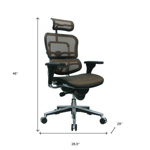 Homeroots Black And Silver Adjustable Swivel Mesh Rolling Executive Office Chair Black Plastic 372396