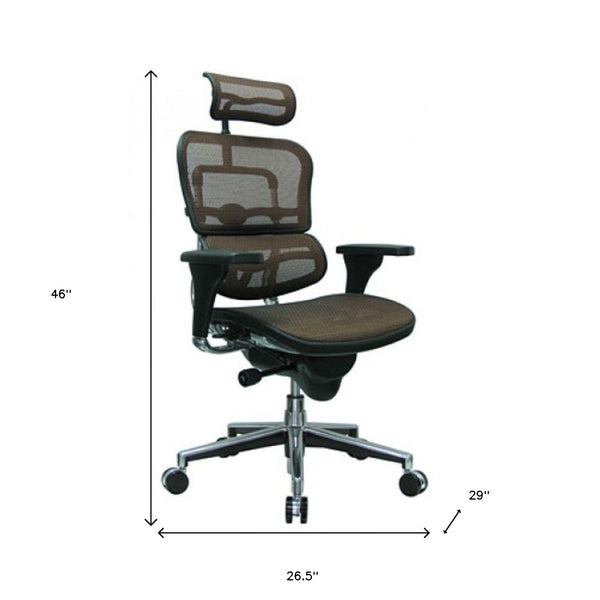 Homeroots Black And Silver Adjustable Swivel Mesh Rolling Executive Office Chair Black Plastic 372396