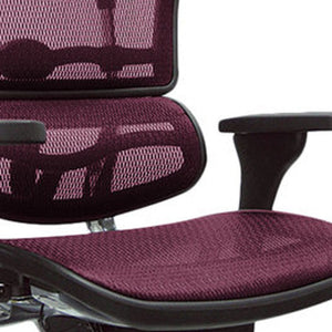 Homeroots Plum And Silver Adjustable Swivel Mesh Rolling Office Chair Plum Plastic 372398