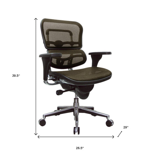 Homeroots Orange And Silver Adjustable Swivel Mesh Rolling Office Chair Orange Plastic 372399