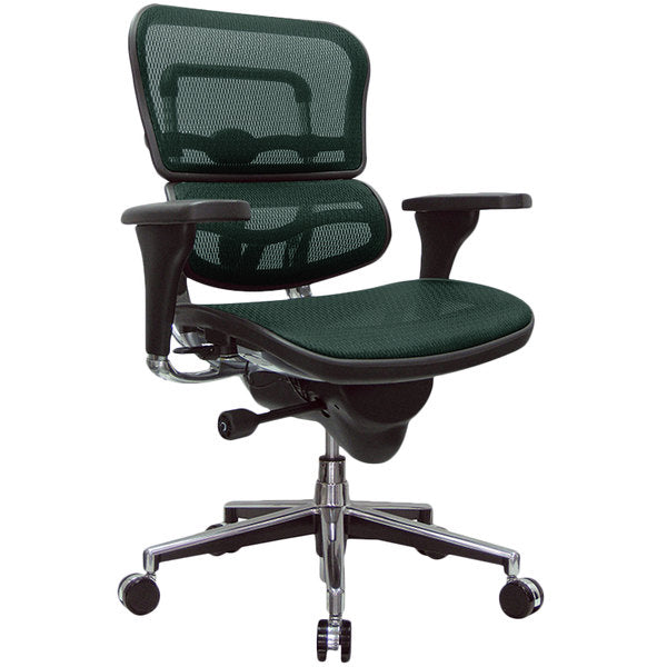 Homeroots Green And Silver Adjustable Swivel Mesh Rolling Office Chair Green Plastic 372400