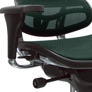 Homeroots Green And Silver Adjustable Swivel Mesh Rolling Office Chair Green Plastic 372400