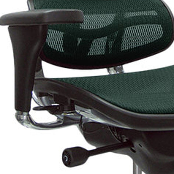 Homeroots Green And Silver Adjustable Swivel Mesh Rolling Office Chair Green Plastic 372400