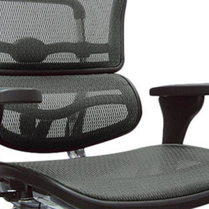 Homeroots Gray And Silver Adjustable Swivel Mesh Rolling Office Chair Grey Plastic 372403