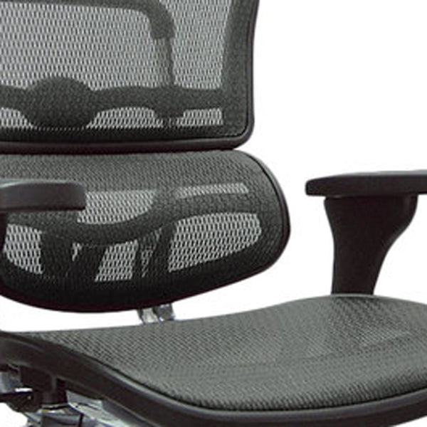 Homeroots Gray And Silver Adjustable Swivel Mesh Rolling Office Chair Grey Plastic 372403