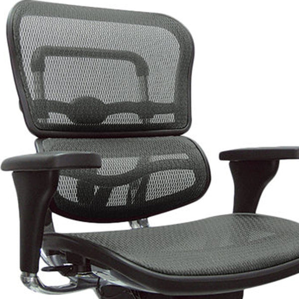 Homeroots Gray And Silver Adjustable Swivel Mesh Rolling Office Chair Grey Plastic 372403