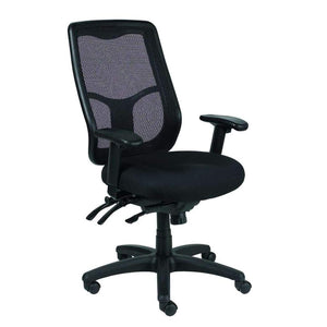 Homeroots Black Adjustable Swivel Mesh Rolling Office Chair  Plastic 372408