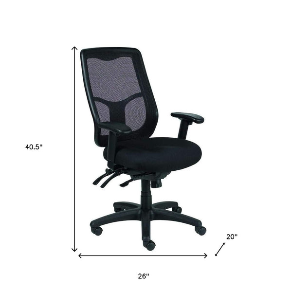 Homeroots Black Adjustable Swivel Mesh Rolling Office Chair  Plastic 372408