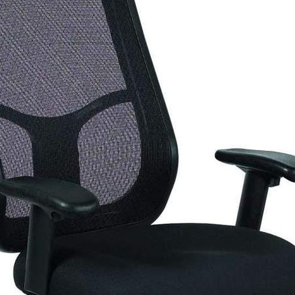 Homeroots Black Adjustable Swivel Mesh Rolling Office Chair  Plastic 372408