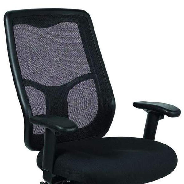 Homeroots Black Adjustable Swivel Mesh Rolling Office Chair  Plastic 372408