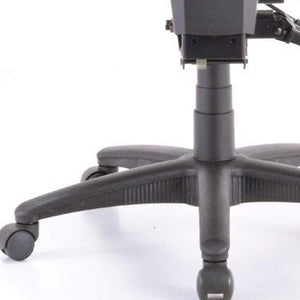 Homeroots Black Adjustable Swivel Fabric Rolling Conference Office Chair  Plastic 372409