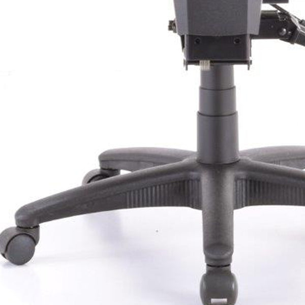 Homeroots Black Adjustable Swivel Fabric Rolling Conference Office Chair  Plastic 372409