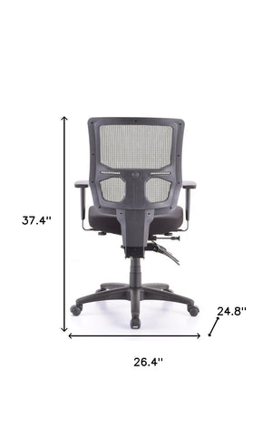 Homeroots Gray Adjustable Swivel Mesh Rolling Office Chair  Plastic 372410