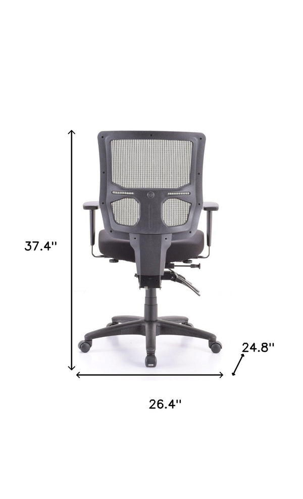Homeroots Gray Adjustable Swivel Mesh Rolling Office Chair  Plastic 372410