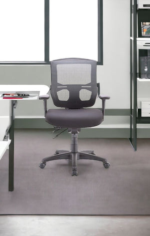 Homeroots Gray Adjustable Swivel Mesh Rolling Office Chair  Plastic 372410