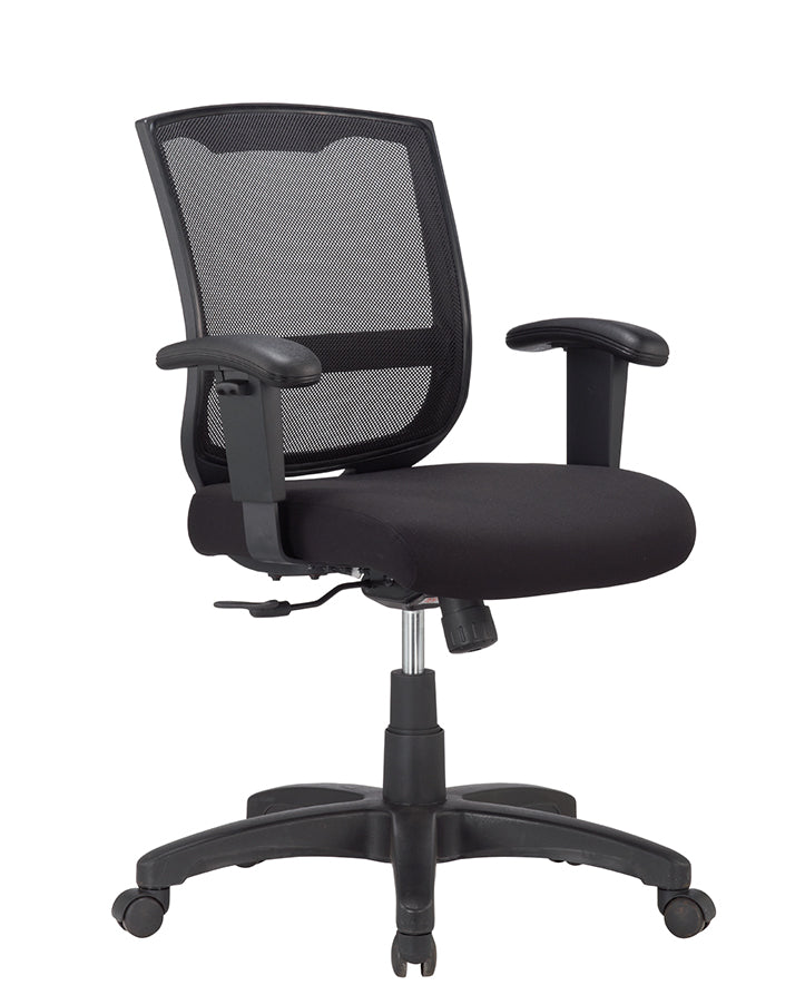 Homeroots Black Adjustable Swivel Mesh Rolling Office Chair  Plastic 372411