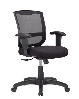 Homeroots Black Adjustable Swivel Mesh Rolling Office Chair  Plastic 372411