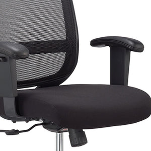 Homeroots Black Adjustable Swivel Mesh Rolling Office Chair  Plastic 372411