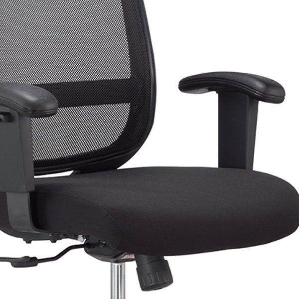 Homeroots Black Adjustable Swivel Mesh Rolling Office Chair  Plastic 372411