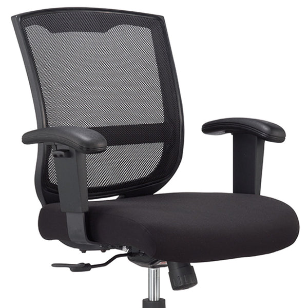 Homeroots Black Adjustable Swivel Mesh Rolling Office Chair  Plastic 372411
