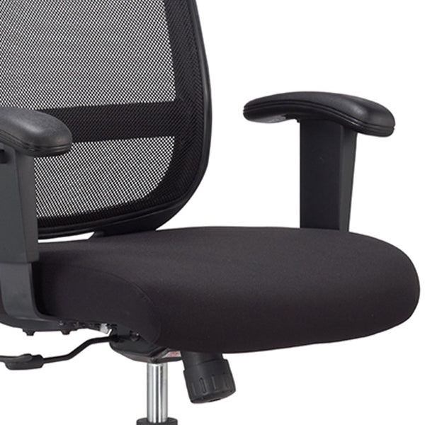 Homeroots Black Adjustable Swivel Mesh Rolling Office Chair  Plastic 372411