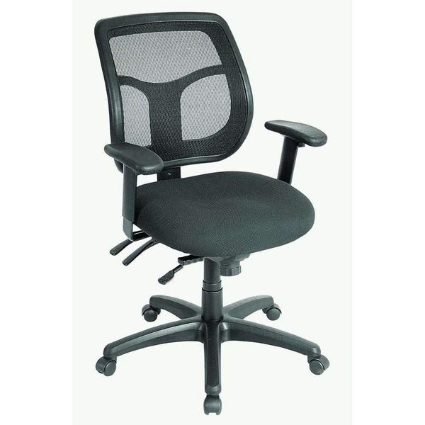 Homeroots Black Adjustable Swivel Mesh Rolling Office Chair  Plastic 372412