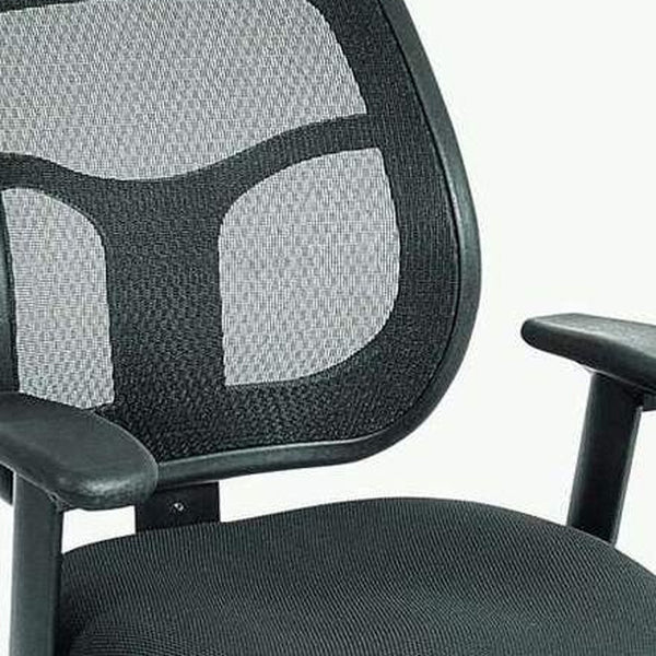 Homeroots Black Adjustable Swivel Mesh Rolling Office Chair  Plastic 372412
