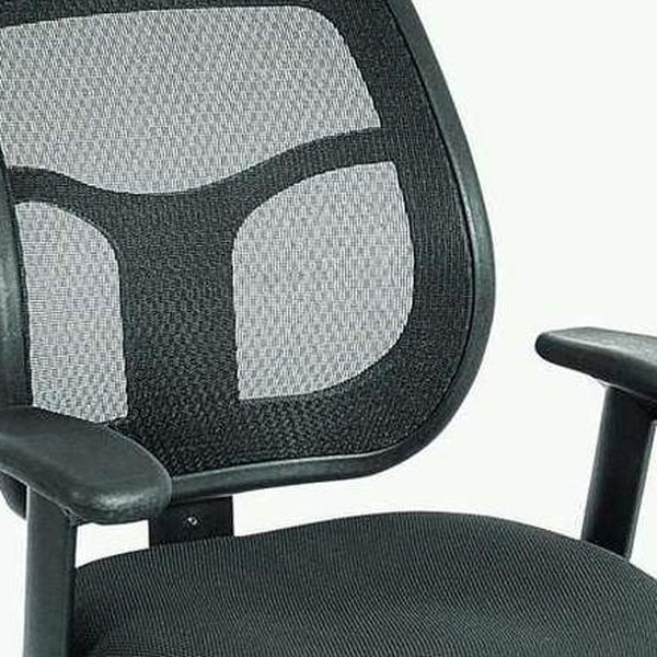 Homeroots Black Adjustable Swivel Mesh Rolling Office Chair  Plastic 372412