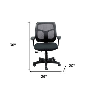 Homeroots Black Adjustable Swivel Mesh Rolling Office Chair  Plastic 372413
