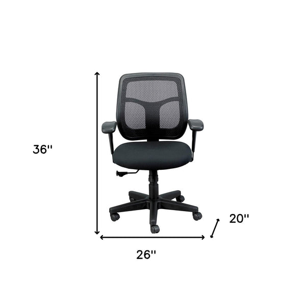Homeroots Black Adjustable Swivel Mesh Rolling Office Chair  Plastic 372413