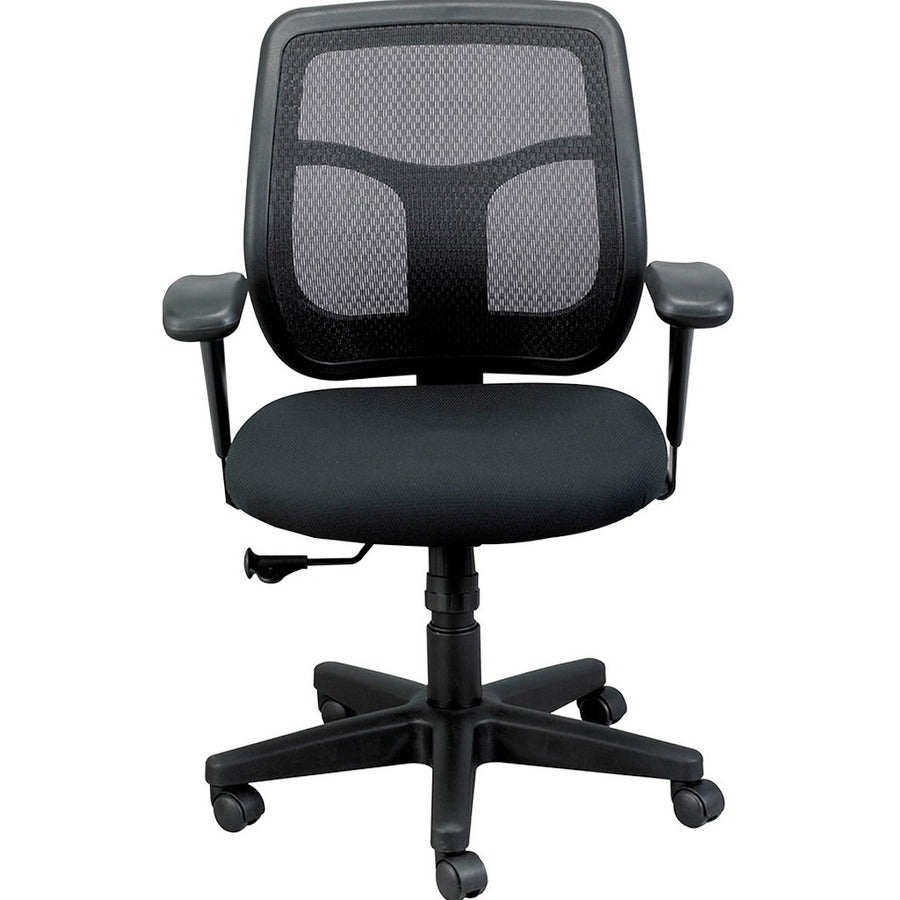 Homeroots Black Adjustable Swivel Mesh Rolling Office Chair  Plastic 372413