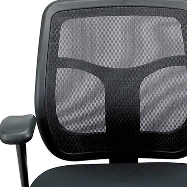 Homeroots Black Adjustable Swivel Mesh Rolling Office Chair  Plastic 372413