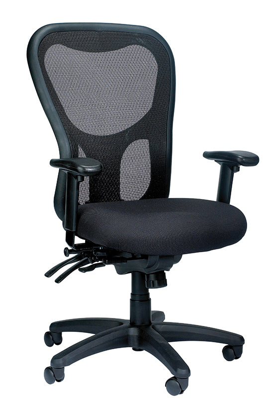 Homeroots Black Adjustable Swivel Mesh Rolling Office Chair  Plastic 372415