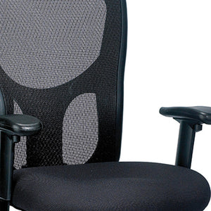 Homeroots Black Adjustable Swivel Mesh Rolling Office Chair  Plastic 372415
