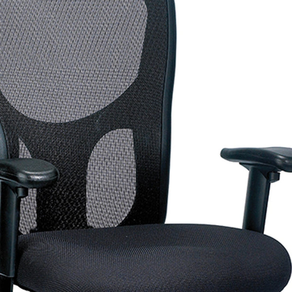 Homeroots Black Adjustable Swivel Mesh Rolling Office Chair  Plastic 372415