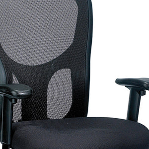 Homeroots Black Adjustable Swivel Mesh Rolling Office Chair  Plastic 372415