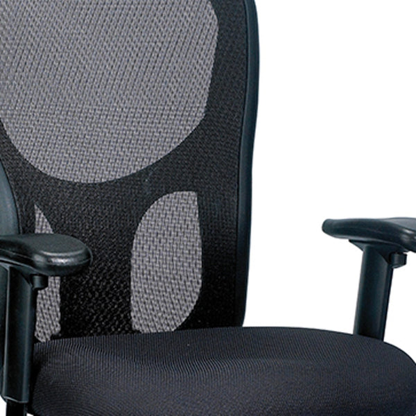 Homeroots Black Adjustable Swivel Mesh Rolling Office Chair  Plastic 372415