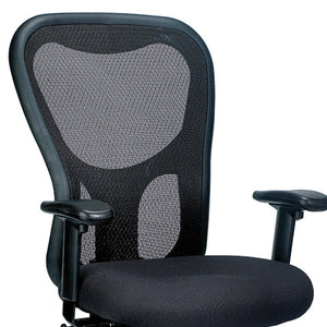 Homeroots Black Adjustable Swivel Mesh Rolling Office Chair  Plastic 372415
