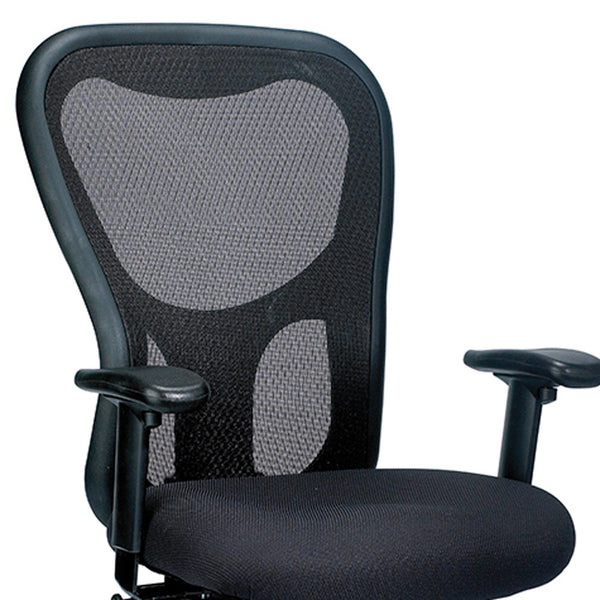 Homeroots Black Adjustable Swivel Mesh Rolling Office Chair  Plastic 372415