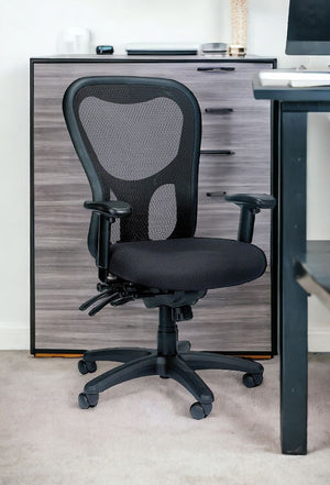 Homeroots Black Adjustable Swivel Mesh Rolling Office Chair  Plastic 372415