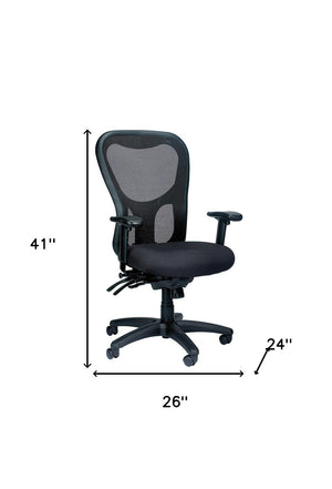 Homeroots Black Adjustable Swivel Mesh Rolling Office Chair  Plastic 372415