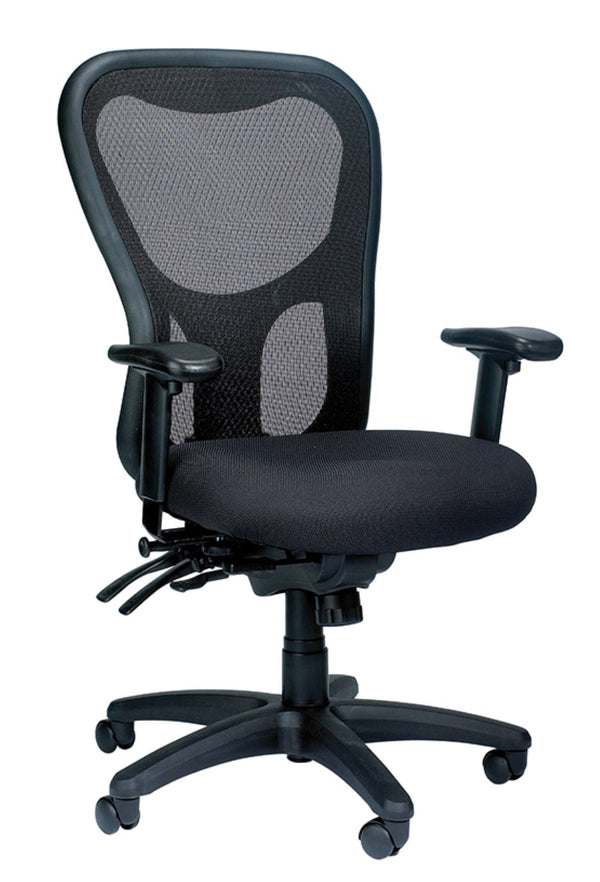 Homeroots Black Adjustable Swivel Mesh Rolling Office Chair  Plastic 372415