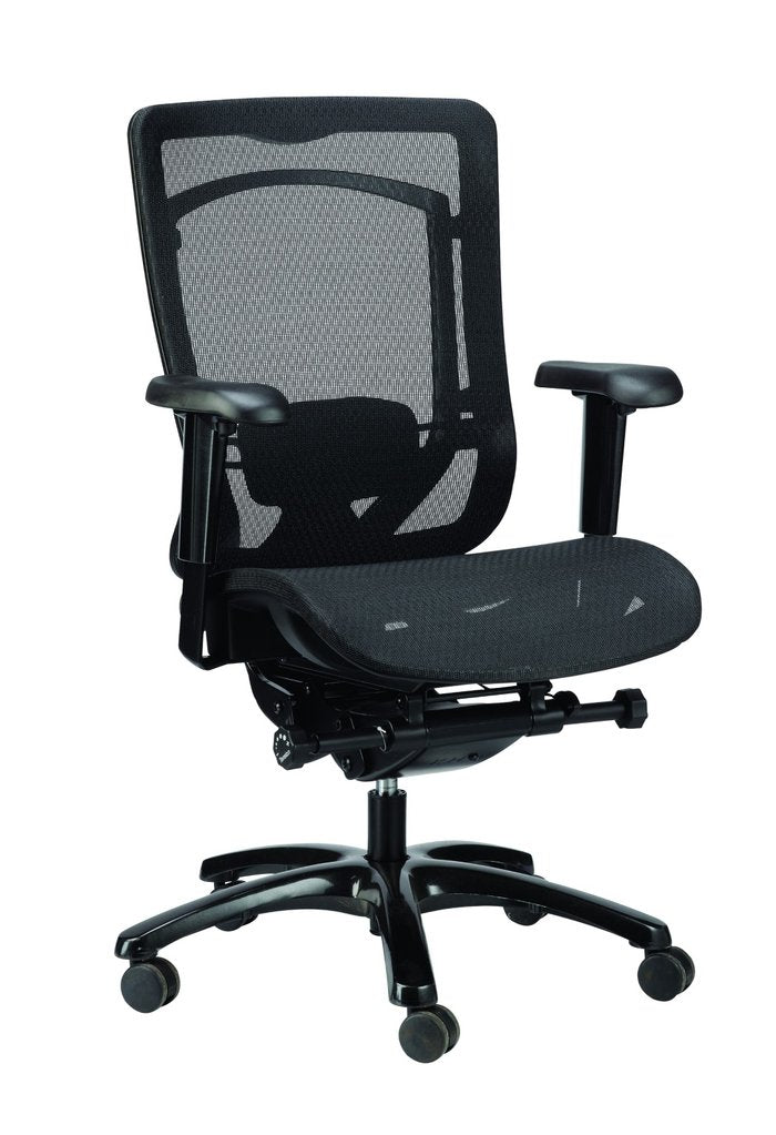 Homeroots Black Adjustable Swivel Mesh Rolling Office Chair  Plastic 372416