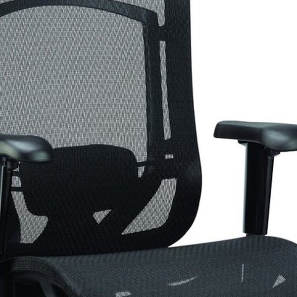 Homeroots Black Adjustable Swivel Mesh Rolling Office Chair  Plastic 372416